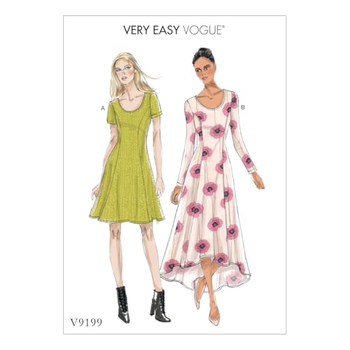 Vogue Mustern 9199 A5 Misses Kleid, Tissue, mehrfarbig, Größen 6–14 von Vogue Patterns