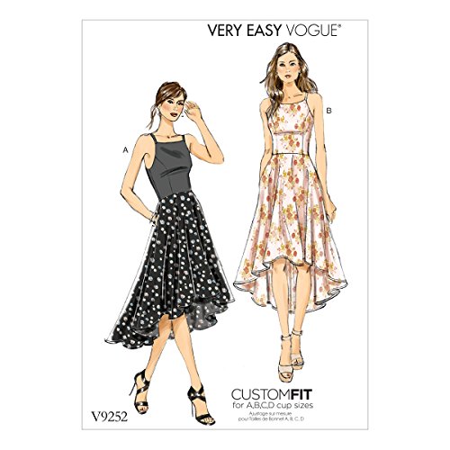 Vogue Mustern Schnittmuster eng anliegende Kleid mit Vorder- und Rückseite Prinzessin Naht, Mehrfarbig, Größen 14–22 von Vogue Patterns