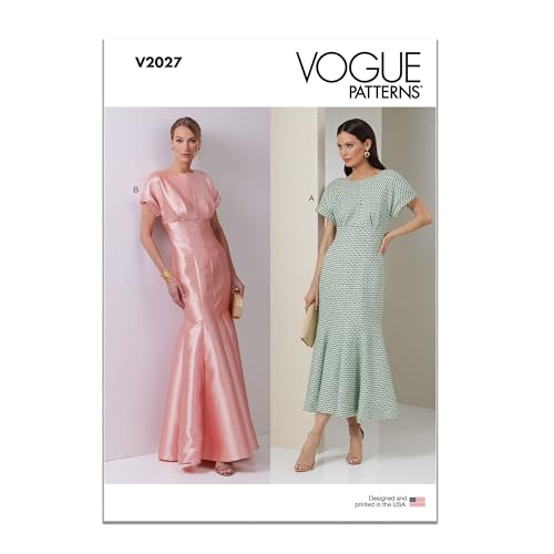 Vogue Paper Pattern V2027D5 Damenkleid in zwei Längen, D5 (32-36-36-38-40) von Vogue