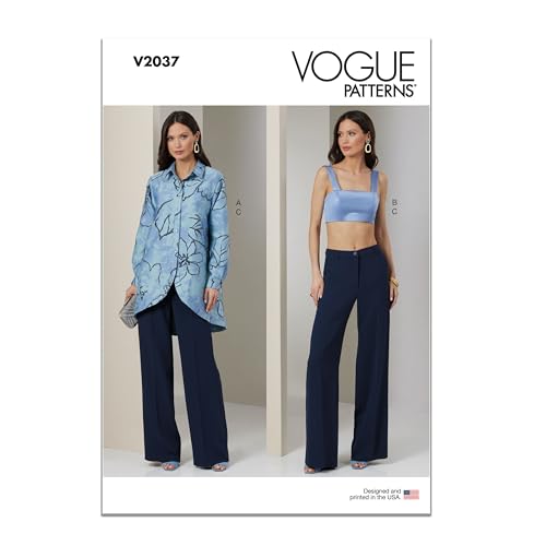 Vogue Paper Pattern V2037Y5 Damen-Shirt, Crop Top und Hose, Y5 (46-50-52-54) von Vogue