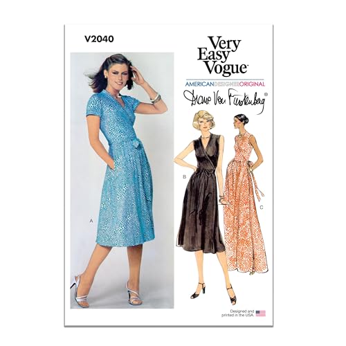 Vogue Paper Pattern V2040U5 Damenkleider mit Wickelmuster von Diane von Furstenberg U5 (44-48-50-52-54) von Vogue
