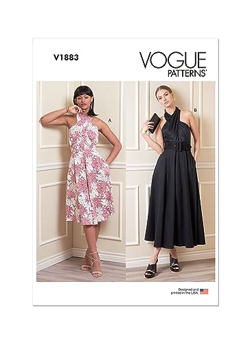 Vogue Patterns Damenkleid A5 (34-38-40) - Schnittmuster für Kleid - Erwachsene - Überkreuztes Neckholder-Kleid - Gr. 34, 38, 40 von Vogue Patterns