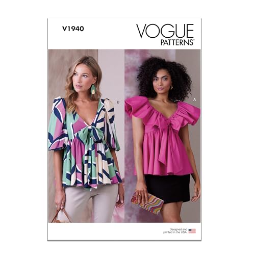 Vogue Patterns V1940A5 Damen-Tops A5 (34-36-38-40) von Vogue Patterns