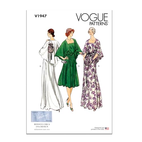 Vogue Patterns V1947Y5 Abendkleid für Damen, Vintage-Stil, 1970er Jahre, Y5 (46-50-52-54) von Vogue Patterns