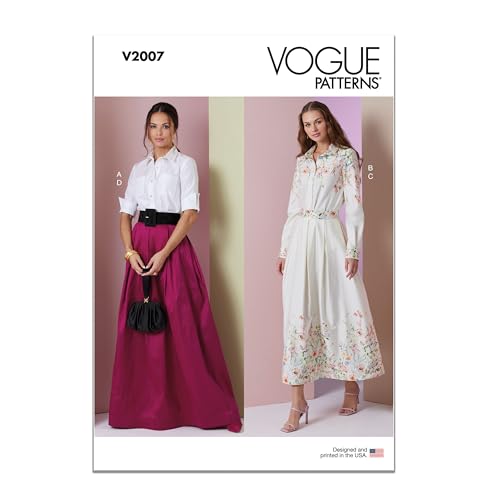 Vogue Patterns V2007B5 Zweiteiliges Kleid für Damen Schnittmuster-Paket, Design-Code V2007, Papier, mehrfarbig, Sizes 8-10-12-14-16 von Vogue Patterns