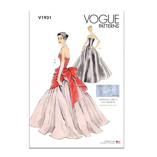 Vogue Schnittmuster-Set, Vintage-Kleid und Übermieder mit Packtasche, Design Code V1931, Größen 36-38-40-42-44 von Vogue Patterns