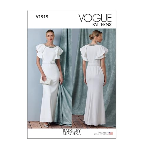 Vogue Schnittmuster-Set für Damenkleid mit Gürtel von Badgley Mischka, Design-Code V1919, Größen 36-38-40-42-44 von Vogue Patterns