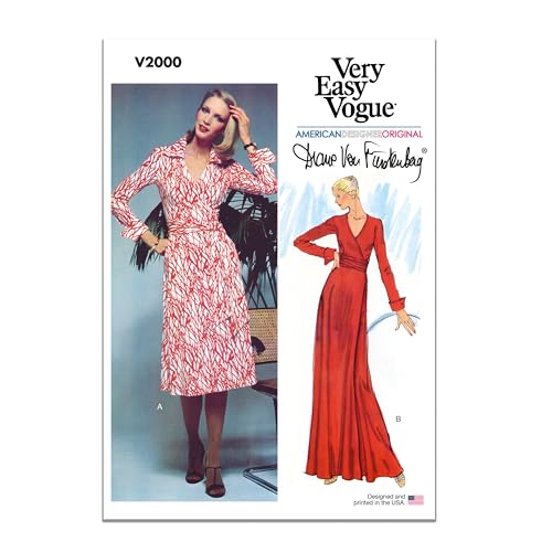 Vogue V2000H5 Schnittmuster-Paket für Wickelkleider von Diane von Furstenberg, Design-Code V2000, Größen 34-38-40, Mehrfarbig von Vogue Patterns