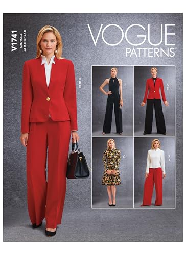 Vogue Patterns Misses Sportswear V1741E5 Sportbekleidung für Damen, Muster:, weiß, E5 (14-16-18-20-22) von Vogue Patterns