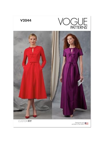 Vogue Patterns Paper Pattern V2044B5 Damenkleid mit Ärmel- und Längenvariationen, B5 (36-38-40-42-44) von Vogue