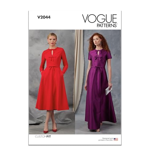 Vogue Patterns Paper Pattern V2044B5 Damenkleid mit Ärmel- und Längenvariationen, B5 (36-38-40-42-44) von Vogue