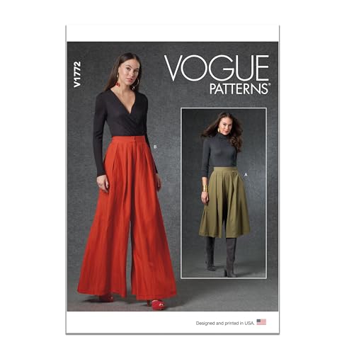 Vogue Patterns V1772A Damenrock/Hose, Gr. S-M-L-XL-XXL, Weiß von Vogue