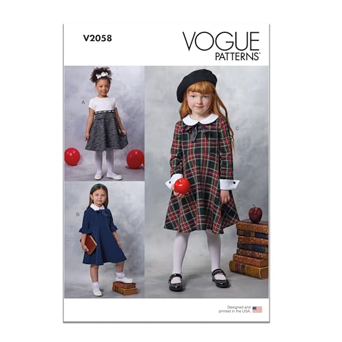 Vogue V2058A Schnittmuster-Paket für Kinder, liniert, Design-Code V2058, Größen 3-4-5-6-7-8 von Vogue