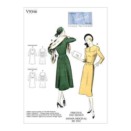 Vogue V9346E5 Schnittmuster Damen Kleid mit Schulterpolstern Schnittmuster Gr. 42-50 von Vogue