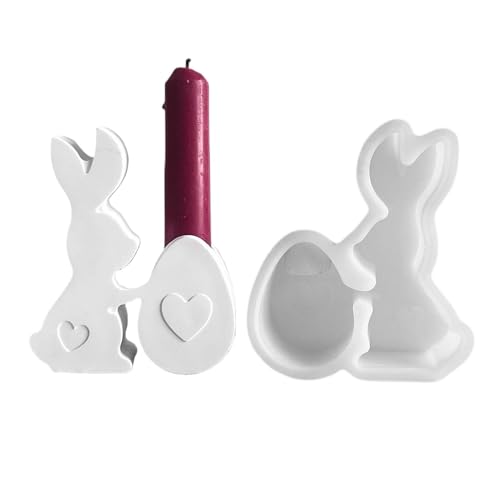 Kaninchen-Kerzenständer-Form, Osterhasen-Statuenform | Hase Kerzenständerform - Hase Tier Zement Gips Silikonform für Epoxidharz Ornamente Basteln Heimdekoration von Voihamy