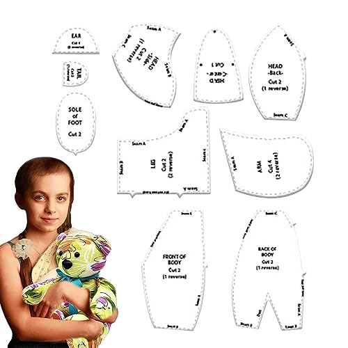 Memory Bear Vorlage Lineal Set | Memory Bear Schablonenlineal Set | Memory Bear Schnittmuster Vorlage | Kreative Memory Bär Vorlage | Patchwork Lineal Zum Schneiden Von Stoff Vorlagen von Voihamy