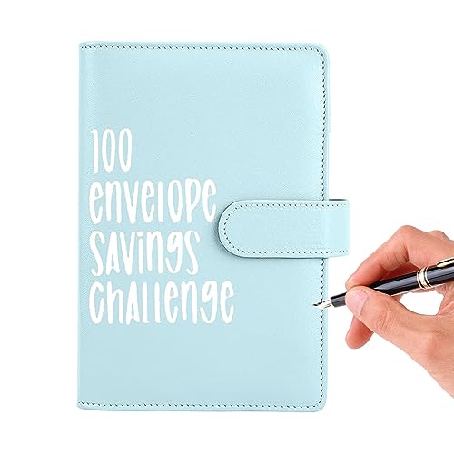 Voihamy 100 Envelope Challenge Binder, Spar Challenge Ordner Mit 100 Umschlägen, Geld Spar Challenge Ordner, Sparen Organizer Geld, Budget Ordner Mit Geldumschlägen, Geld Organizer Für Bargeld von Voihamy