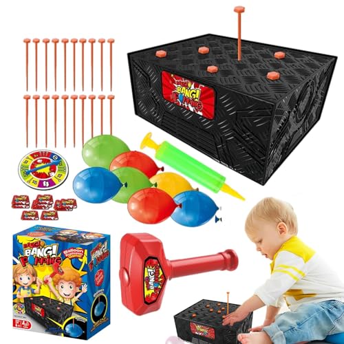 Voihamy Whack A Balloon Spiel | Blast Boxes Balloon Spiel | Balloon Blast Boxes Spiel | Ballonexplosions Spiel | Knifflige Ballon Brettspiele | Lustiges Ballon Desktop Brettspiel Mit Hammer Für von Voihamy