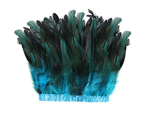 Hackle Feather Fransen Trim – 12,7~17,8 cm in Breite Pack von 465cm Schwarz (Blauer See) von VoilaLove