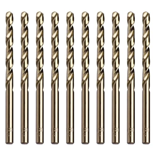 10 Stück 2,5/3/3,2/3,5/4/5 mm M35 Rundschaft HSS-Co Kobalt Spiralbohrer Spiralbohrer(5) von Voirrow