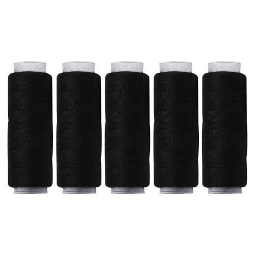 5 Spulen Polyestergarn, schwarzes Polyester-Nähgarn für Hand- und Maschinennähen, 100 m pro Spule 5 Spulen Polyestergarn, schwarzes Polyester-Nähgarn für Hand- und Maschinennähen, 100 m pro Spule von Vokenforu