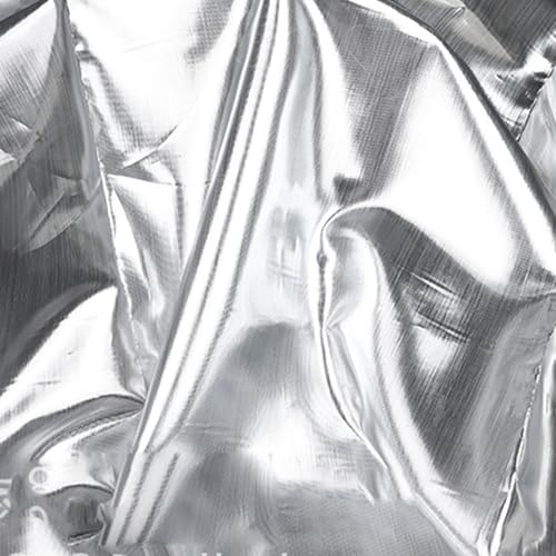 Metallischer Organza-Stoff, 1,5 m x 1 m, Polyester-Organza-Stoff für Kostüme, Basteln, Party-Dekorationen, Silber von Vokenforu