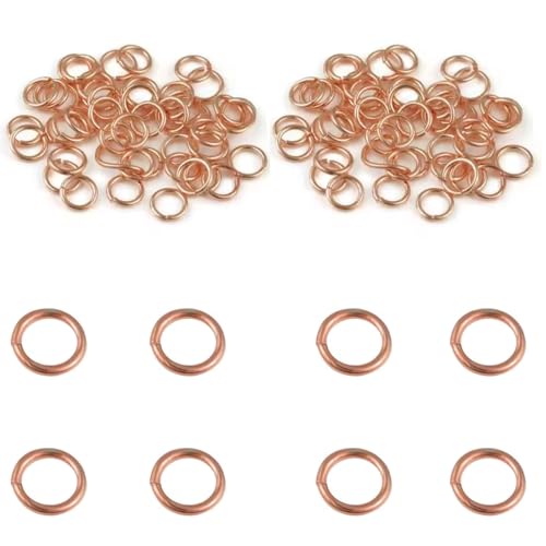 Offene Biegeringe 10mm Kleine Metall Spaltringe für Halskette Armband Schmuckherstellung DIY, Roségold von Vokenforu