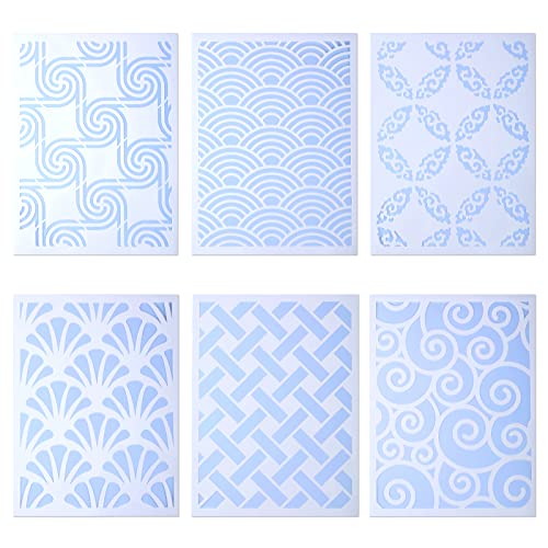 6 Stück Schablonen Set Zeichnung Schablonen Stencil DIY Geometric Schablone Wand Wiederverwendbare Waben Schablonen Kunst Mal Vorlagen Schablonen für Wände Boden Scrapbook Tagebuch DIY Home Dekor von Vokmon