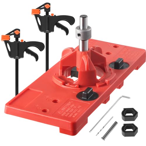 Topfband Bohrschablone, Topfband Schablone Scharnier Lochsäge Führungsset mit Forstnerbohrer Ø 35 mm Versteckte Scharnier Bohren Hole Locator Jig für Küchenschrank Türen Scharnier von VoliVeeta