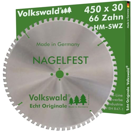 SWZ Sägeblatt 450 x 30 mm Spezial Wechselzahn mit 66 Z Tischkreissägen Wippkreissägen sowie Brennholzsägen Brennholz Hartholz Kreissägeblatt 450mm x 30mm x 3,5 mm Z 66 von Volkswald