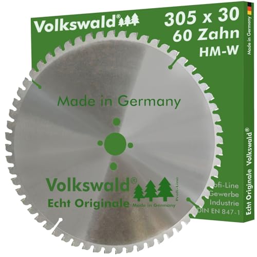 Volkswald ® HM-Sägeblatt W 305x30mm Z= 60 Spannplatten Spannplatten beschichtet Holzplatten Massivholz Laminat Kunststoffe Acrylglas Tischkreissäge, Handkreissäge, Kapp- & Gehrungssäge von Volkswald