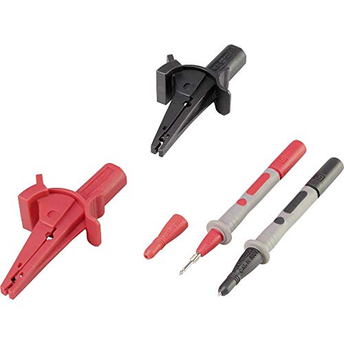 VOLTCRAFT MSS-103 Krokodilklemmen-Set Buchse 4 mm CAT III 1000 V, CAT IV 600 V Schwarz, Rot 1 Set von Voltcraft