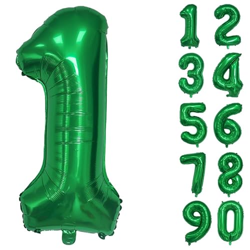 32 Zoll Zahlenballons Riesenzahl Aluminiumfolie Helium Ballons für Geburtstagsfeier Feier Dekoration Neujahr Babyparty Jubiläum (Grün, 1) von Volunx