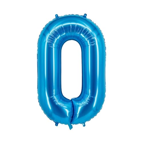 40 Zoll Zahlenballons Riesenzahl Aluminiumfolie Helium Ballons für Geburtstagsfeier Feier Dekoration Neujahr Babyparty Jubiläum (Blau, 0) von Volunx