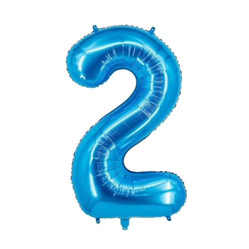 40 Zoll Zahlenballons Riesenzahl Aluminiumfolie Helium Ballons für Geburtstagsfeier Feier Dekoration Neujahr Babyparty Jubiläum (Blau, 2) von Volunx