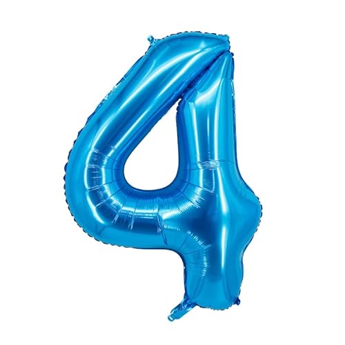 40 Zoll Zahlenballons Riesenzahl Aluminiumfolie Helium Ballons für Geburtstagsfeier Feier Dekoration Neujahr Babyparty Jubiläum (Blau, 4) von Volunx