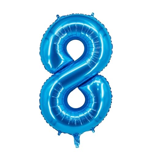 40 Zoll Zahlenballons Riesenzahl Aluminiumfolie Helium Ballons für Geburtstagsfeier Feier Dekoration Neujahr Babyparty Jubiläum (Blau, 8) von Volunx