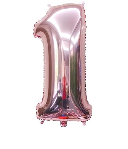 40 Zoll Zahlenballons Riesenzahl Aluminiumfolie Helium Ballons für Geburtstagsfeier Feier Dekoration Neujahr Babyparty Jubiläum (Roségold, 1) von Volunx