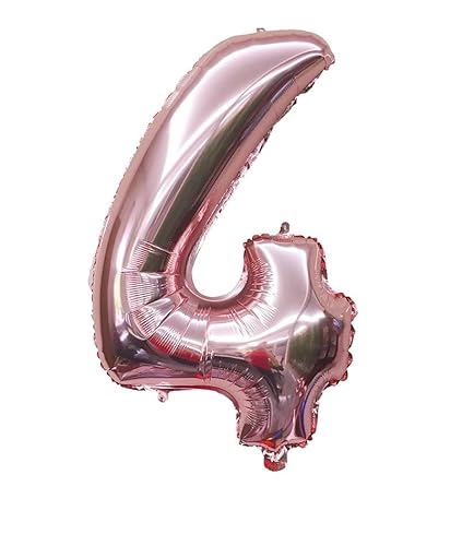 40 Zoll Zahlenballons Riesenzahl Aluminiumfolie Helium Ballons für Geburtstagsfeier Feier Dekoration Neujahr Babyparty Jubiläum (Roségold, 4) von Volunx