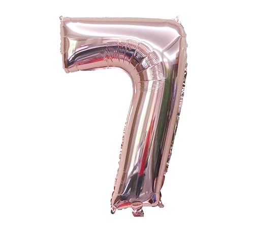 40 Zoll Zahlenballons Riesenzahl Aluminiumfolie Helium Ballons für Geburtstagsfeier Feier Dekoration Neujahr Babyparty Jubiläum (Roségold, 7) von Volunx