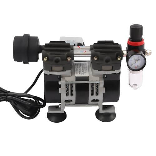 VonVVer Airbrush Kompressor 2 CFM 60 L/min - Vakuumpumpe 65dB Airbrushkompressor 1450U/min ölfrei Druckluft Kompressor Mobiler Luftkompressor VK125 von VonVVer