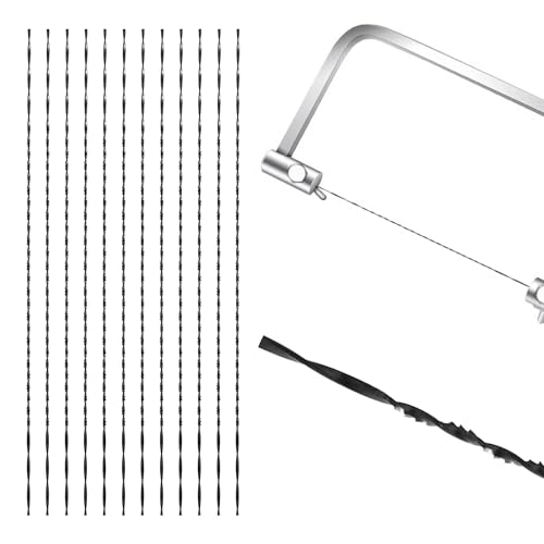 VooGenzek 12 Stücke 5# Dekupiersägeblätter mit Spiralzähnen, Rundsägeblätter, Spiral Scroll Sägeblätter, für Holz Schneiden Sägen Schnitzen (5#) von VooGenzek