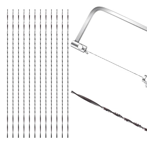 VooGenzek 12 Stücke 6# Dekupiersägeblätter mit Spiralzähnen, Rundsägeblätter, Spiral Scroll Sägeblätter, für Holz Schneiden Sägen Schnitzen (6#) von VooGenzek