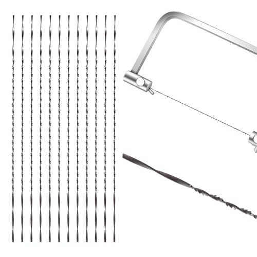 VooGenzek 12 Stücke 8# Dekupiersägeblätter mit Spiralzähnen, Rundsägeblätter, Spiral Scroll Sägeblätter, für Kunststoff Schneiden Sägen Schnitzen (8#) von VooGenzek