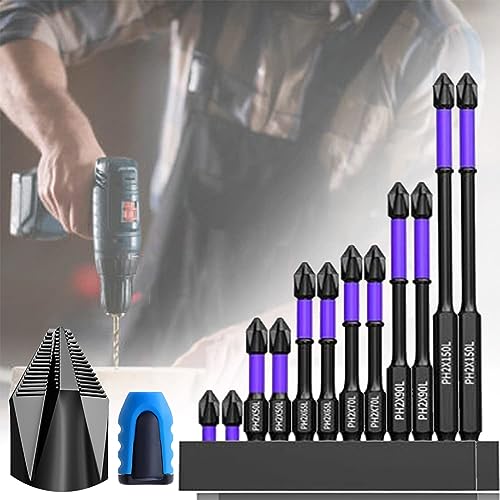 Upgraded High Hardness and Strong Magnetic Bit, Anti-Shock Strong Magnetic Non-Slip Bit, Super Strong Magnetic Drill Bits, Strong Magnetic Screwdriver Bits (2 Set) von Vopetroy