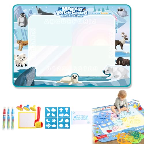 Water Doodle Mat,Aqua Painting Drawing Mat Mess Free Learning Toy Mat,Water Drawing Mat,Aqua Doodle Mat For Age 2 3 4 5 6 7 8 Year Old Girls Boys Age Toddler Gift (Polar Regions) von Vopetroy