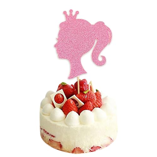 Vordpe Kuchendeko Geburtstag, Rosa Lippenstift, Torte Dekorationen, Mädchen Geburtstag Deko, Kuchen deko, Tortenaufleger, Cake Topper Geburtstag, Hoher Absatz Tortendeko (Kategorie 1) von Vordpe