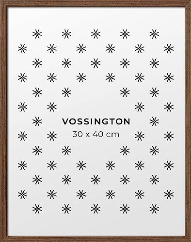 Vossington Bilderrahmen 30x40 Walnuss - Holz - Modernes und schmales Design - Rahmen für 1 Bild, Foto, Poster oder Puzzle im Format 30 x 40 cm (40x30 cm) von Vossington