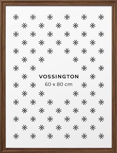 Vossington Bilderrahmen 60x80 Walnuss - Barock - Dekorativer Mix aus traditionellem und modernem Design - Künstliches Holz - Posterrahmen - Groß - Rahmen für 1 Bild im Format 60 x 80 cm (80x60 cm) von Vossington