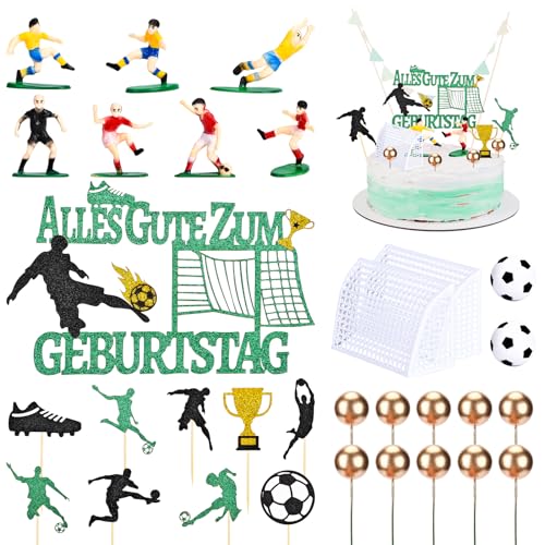 Tortendeko Fussball Geburtstag,40 Stück Fußball Kuchen Deko,Kuchendeko Geburtstag Junge,Geschenke für Party Torten Deko von Voxisroma